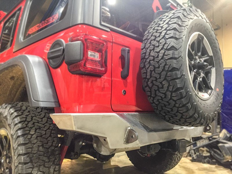 Artec Indust Bumper, Rear, One Piece Design, With D-Rings, Bare Steel – JL5502