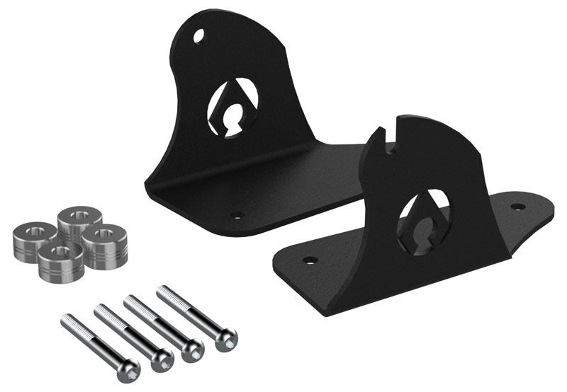 Artec Indust Light Bar Mounting Kit, Hood Mount, Mounts One 50 Inch Light Bar, Powder Coated, Black, Steel, Bolt on, Set of 2 – JL5602