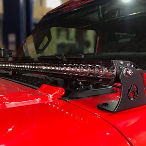 Artec Indust Light Bar Mounting Kit, Hood Mount, Mounts One 50 Inch Light Bar, Powder Coated, Black, Steel, Bolt on, Set of 2 – JL5602