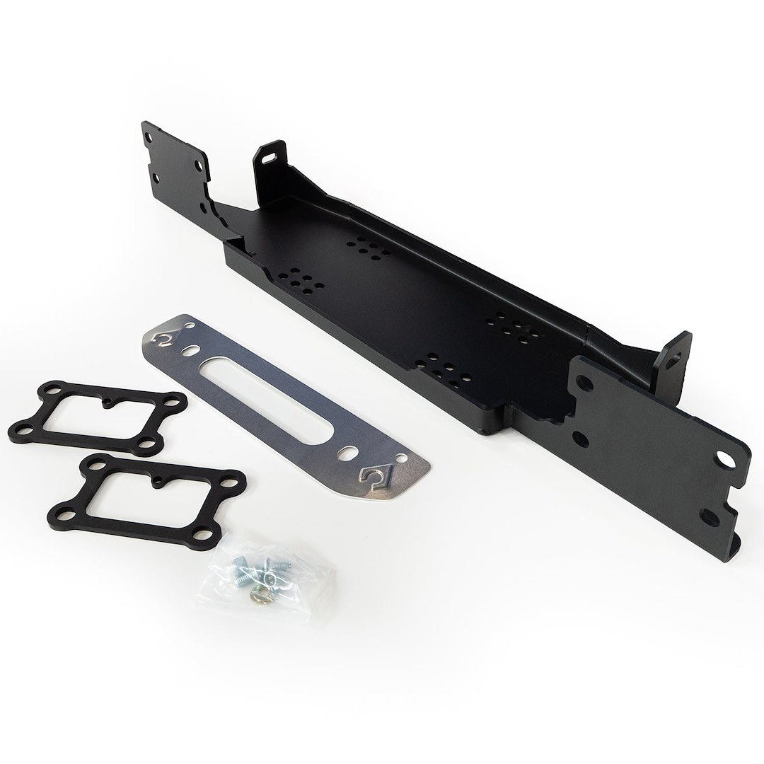 Artec Indust Winch Mount, For Use with OE Steel Bumpers, Bolt on, Powder Coated, Black, Without Winch – JL5611
