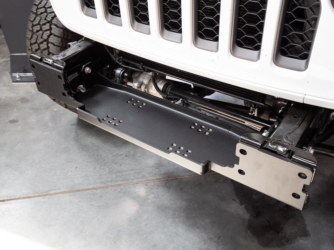 Artec Indust Winch Mount, For Use with OE Steel Bumpers, Bolt on, Powder Coated, Black, Without Winch – JL5611