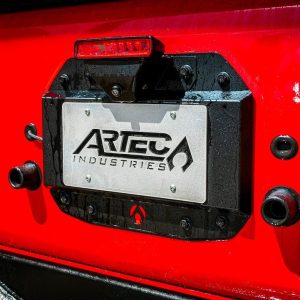 Artec Indust Tailgate Vent Cover, Without Logo, Powder Coated, Black, Aluminum, With Backup Camera Mount/ License Plate Mount – JL5627