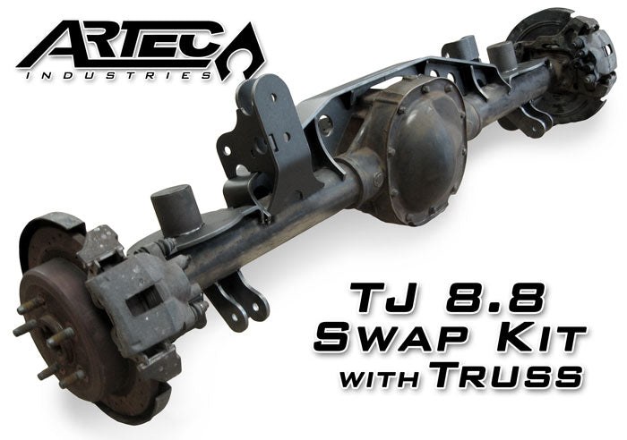 Artec Indust Axle Housing Truss, For Dana 30 or Dana 44, Over the Top, Weld on, Mild Steel, With Coil Bracket and Bump Stop – TR8801