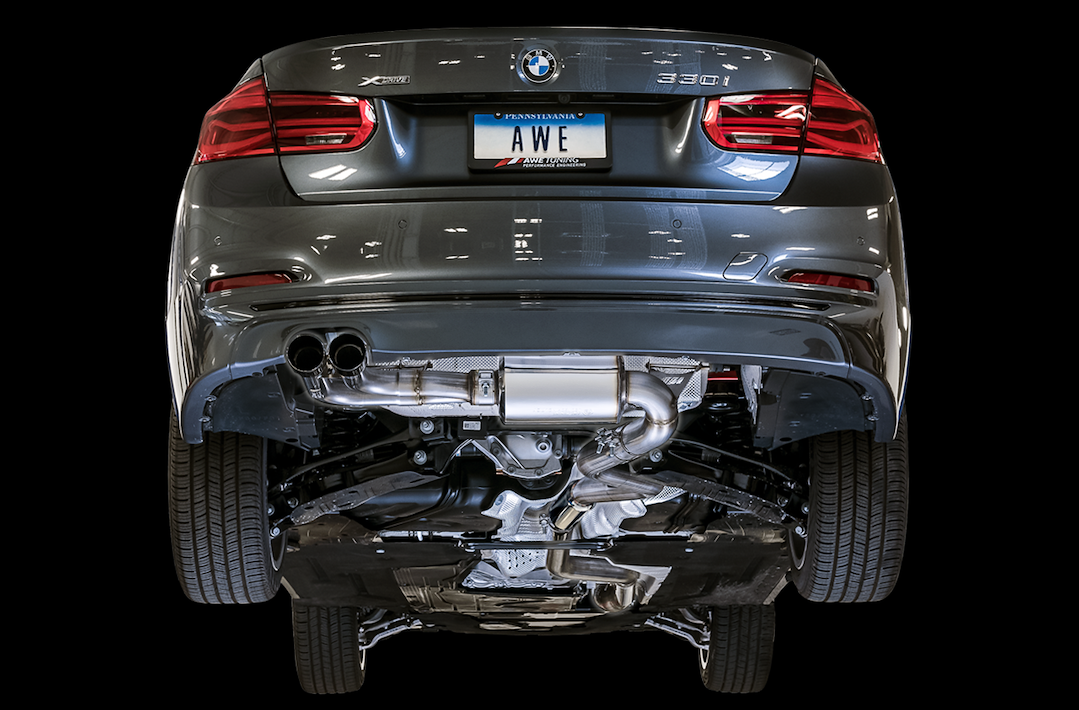 AWE Tuning Exhaust System Kit, Touring Edition Axle-Back System, Stainless Steel, Without Muffler, Single Exhaust with Single Exits – 3010-22022