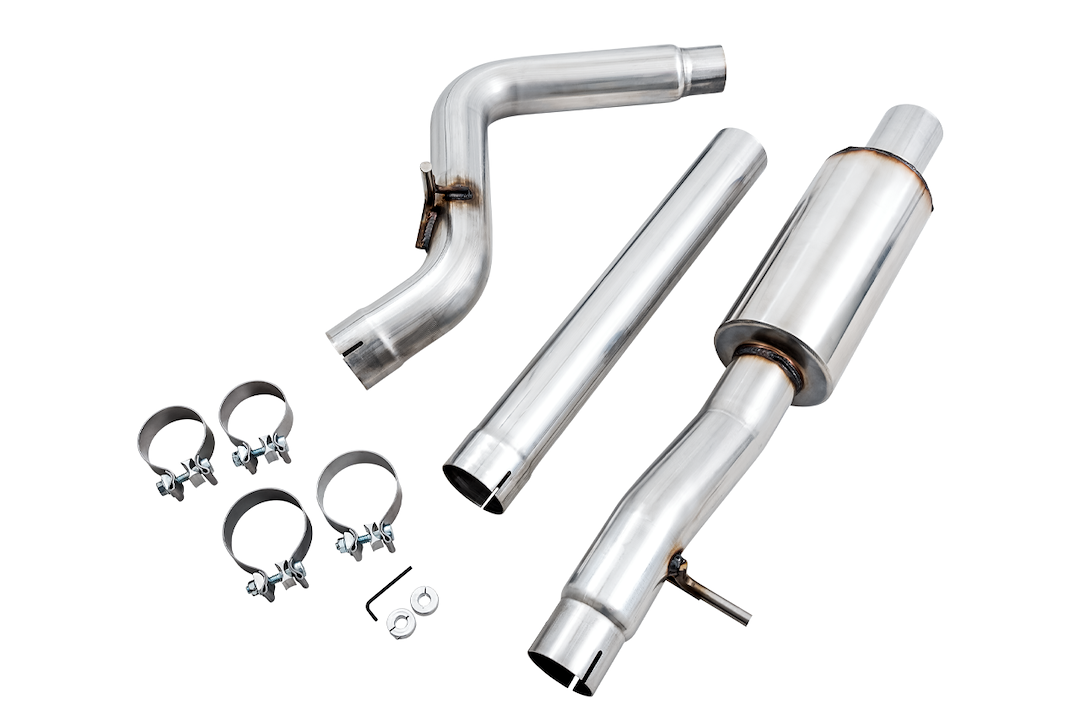 AWE Tuning Exhaust Pipe Intermediate, 3 Inch Diameter, Stainless Steel, Resonated – 3015-11005