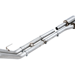 AWE Tuning Exhaust System Kit, 1FG Edition Cat-Back System, Stainless Steel, Without Muffler, Dual Exhaust with Single Exits, Rear Exit – 3015-11044