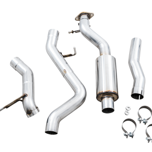 AWE Tuning Exhaust System Kit, 0FG Cat-Back System, T304L Stainless Steel, Without Muffler, Without Tip, With Bashguard – 3015-21000