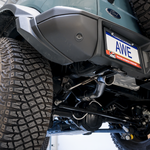 AWE Tuning Exhaust System Kit, 0FG Cat-Back System, T304L Stainless Steel, Without Muffler, Without Tip, With Bashguard – 3015-21000