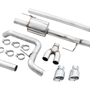 AWE Tuning Exhaust System Kit, 0FG Cat-Back System, Stainless Steel, Without Muffler, Single Exhaust with Dual Outlet, Rear Exit – 3015-22067