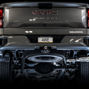 AWE Tuning Exhaust System Kit, 0FG Cat-Back System, Stainless Steel, Without Muffler, Single Exhaust with Dual Exits, Side Exit – 3015-22207