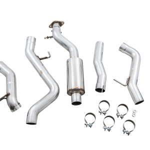 AWE Tuning Exhaust System Kit, 0FG Cat-Back System, T304L Stainless Steel, Without Muffler, Single Exhaust with Single Exit, Rear Exit – 3015-22789