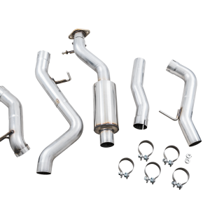 AWE Tuning Exhaust System Kit, 0FG Cat-Back System, T304L Stainless Steel, Without Muffler, Single Exhaust with Single Exit, Rear Exit – 3015-23789
