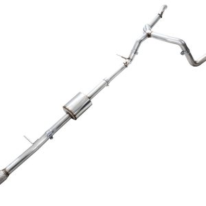 AWE Tuning Exhaust System Kit, 0FG Cat-Back System, Stainless Steel, Without Muffler, Single Exhaust with Dual Exits, Rear Exit – 3015-31200