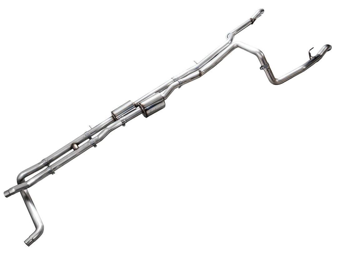 AWE Tuning Exhaust System Kit, 0FG Cat-Back System, Stainless Steel, Without Muffler, Single Exhaust with Dual Exits, Rear Exit – 3015-31202