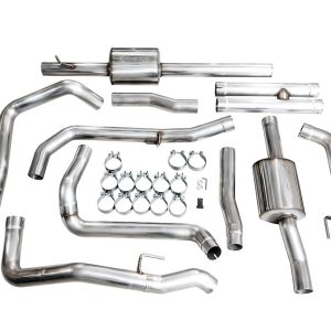 AWE Tuning Exhaust System Kit, 0FG Cat-Back System, Stainless Steel, Without Muffler, Single Exhaust with Dual Exits, Rear Exit – 3015-31202