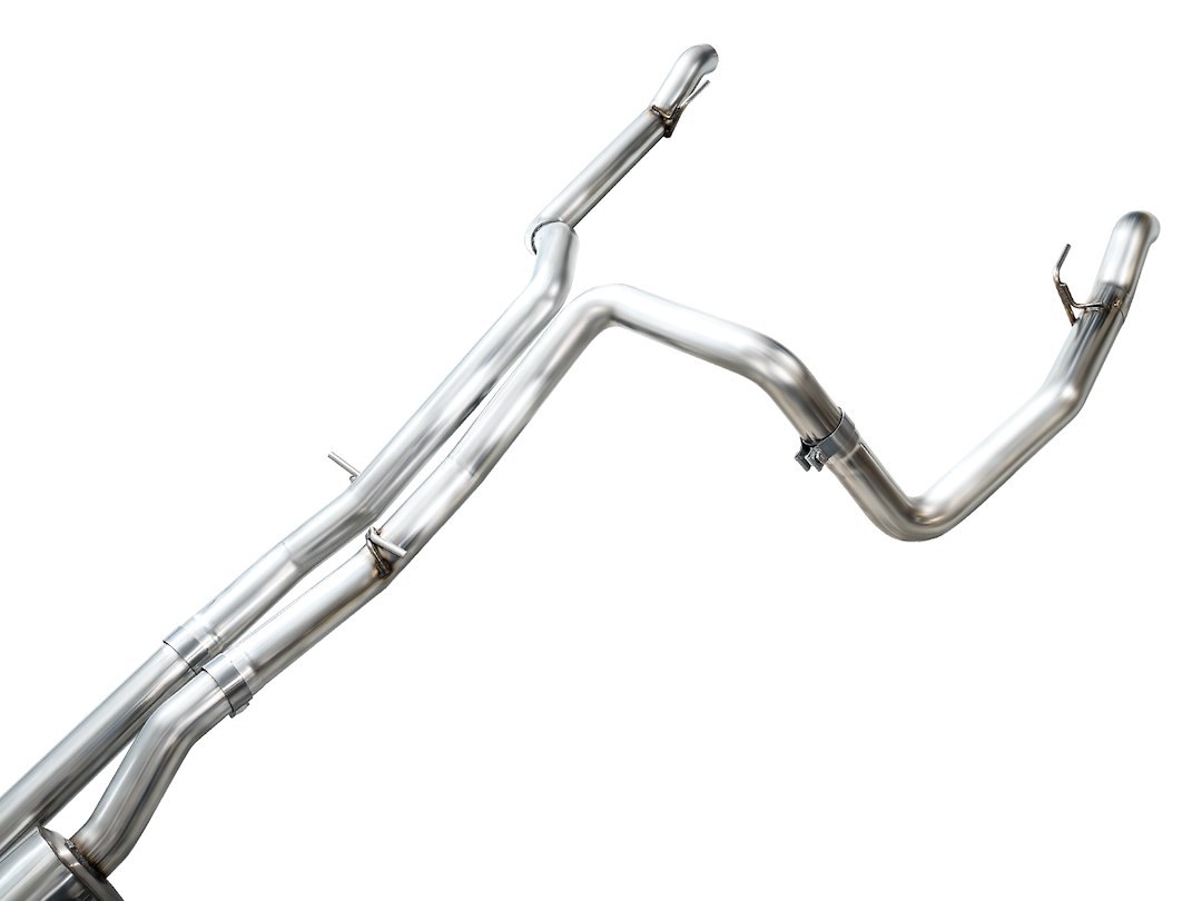 AWE Tuning Exhaust System Kit, 0FG Cat-Back System, Stainless Steel, Without Muffler, Single Exhaust with Dual Exits, Rear Exit – 3015-31202