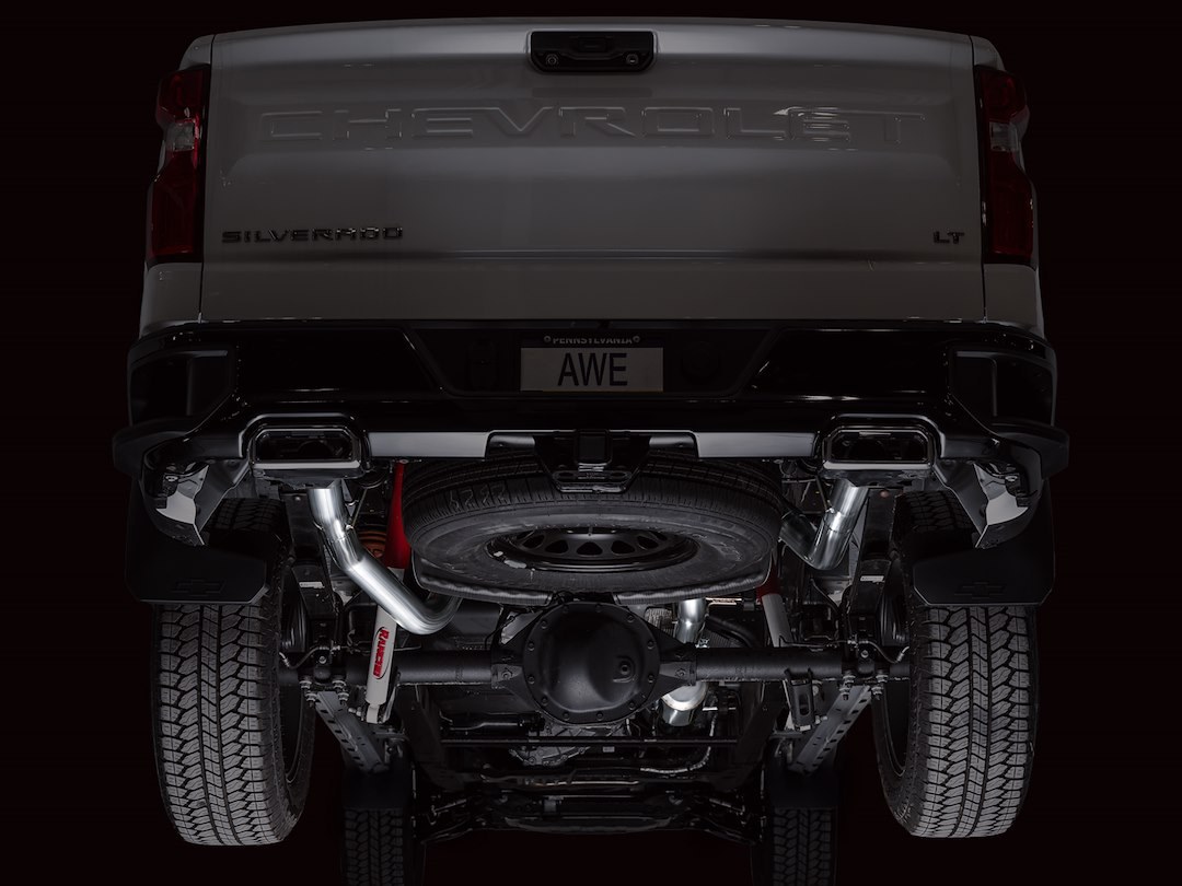 AWE Tuning Exhaust System Kit, 0FG Cat-Back System, Stainless Steel, Without Muffler, Single Exhaust with Dual Exits, Rear Exit – 3015-31202