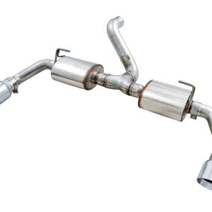 AWE Tuning Exhaust System Kit, Tread Edition Axle-Back System, Stainless Steel, Without Muffler, 3 Inch Pipe Diameter – 3015-32001