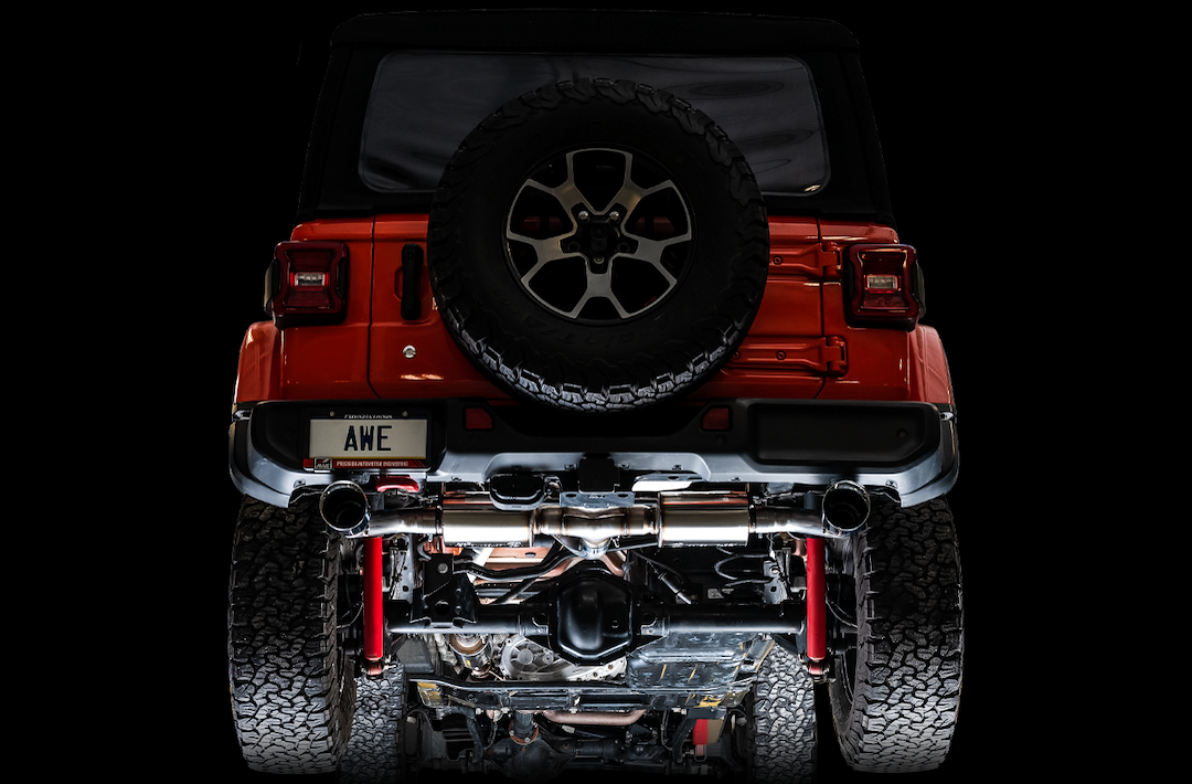 AWE Tuning Exhaust System Kit, Tread Edition Axle-Back System, Stainless Steel, Without Muffler, 3 Inch Pipe Diameter – 3015-32001