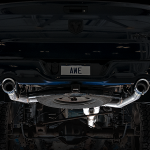 AWE Tuning Exhaust System Kit, 0FG Cat-Back System, T304L Stainless Steel, With Muffler, Single Exhaust with Dual Exits, Rear Exit – 3015-32002