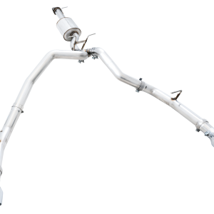 AWE Tuning Exhaust System Kit, 0FG Cat-Back System, T304L Stainless Steel, With Muffler, Single Exhaust with Dual Exits, Rear Exit – 3015-32005