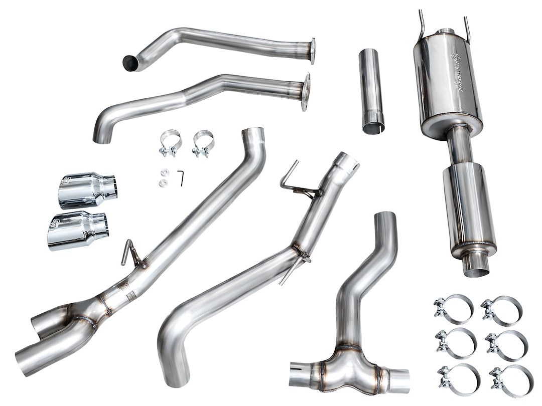 AWE Tuning Exhaust System Kit, 0FG Cat-Back System, Stainless Steel, With Muffler, Single Exhaust with Single Exits, Rear Exit – 3015-32063