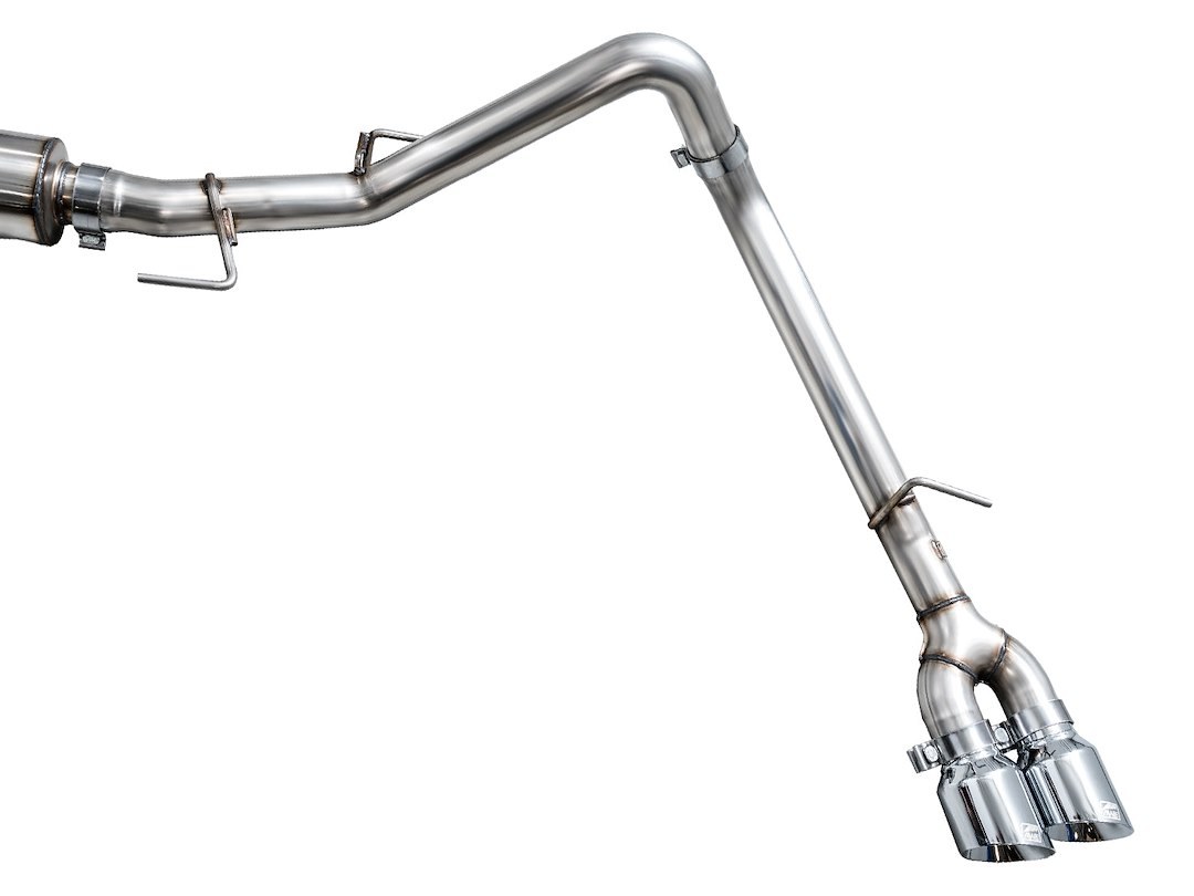 AWE Tuning Exhaust System Kit, 0FG Cat-Back System, Stainless Steel, With Muffler, Single Exhaust with Single Exits, Rear Exit – 3015-32063