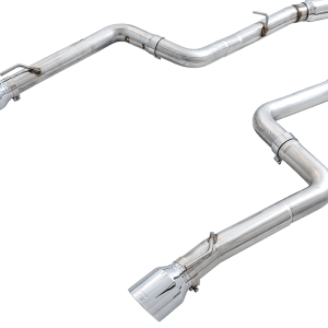 AWE Tuning Exhaust System Kit, Track Edition Cat-Back System, Stainless Steel, Without Muffler, Single Exhaust with Single Outlet – 3015-32112