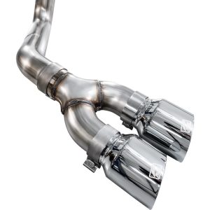AWE Tuning Exhaust System Kit, 0FG Cat-Back System, Stainless Steel, With Muffler, Single Exhaust with Dual Side Exits, Rear Exit – 3015-32145