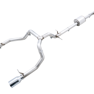 AWE Tuning Exhaust System Kit, 0FG Cat-Back System, Stainless Steel, Without Muffler, Single Exhaust with Dual Exits, Rear Exit – 3015-32205