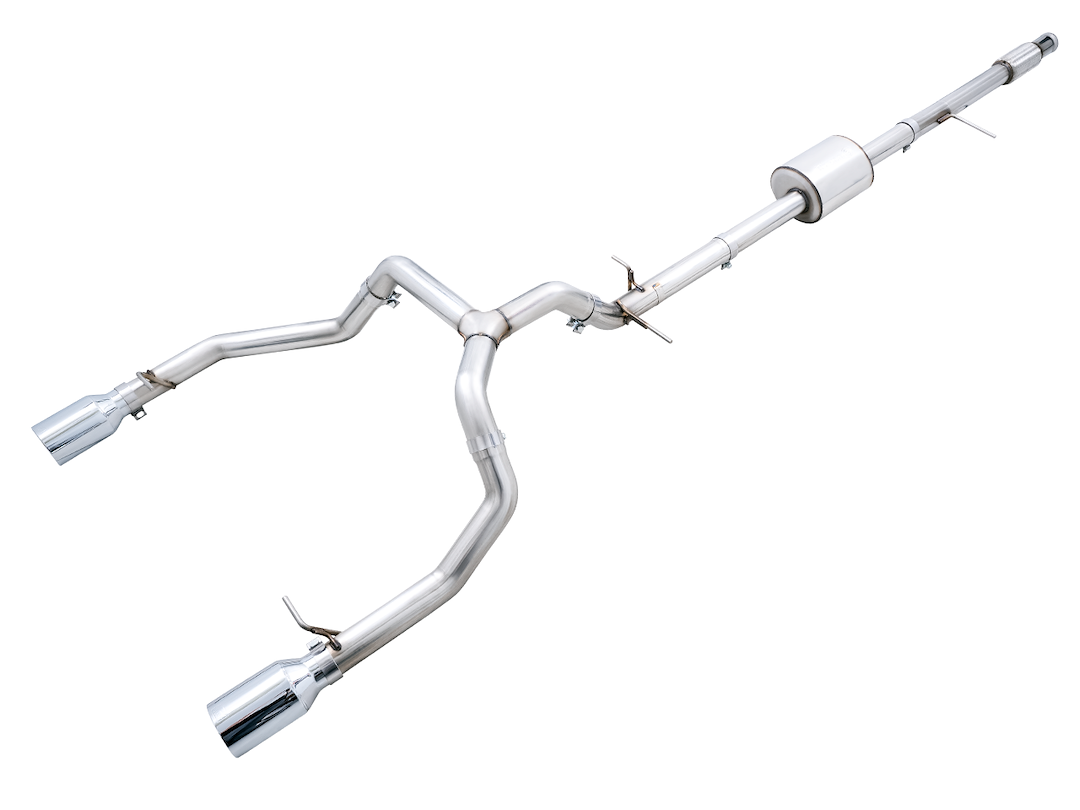 AWE Tuning Exhaust System Kit, 0FG Cat-Back System, Stainless Steel, Without Muffler, Single Exhaust with Dual Exits, Rear Exit – 3015-32205