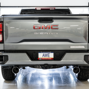 AWE Tuning Exhaust System Kit, 0FG Cat-Back System, Stainless Steel, Without Muffler, Single Exhaust with Dual Exits, Rear Exit – 3015-32205