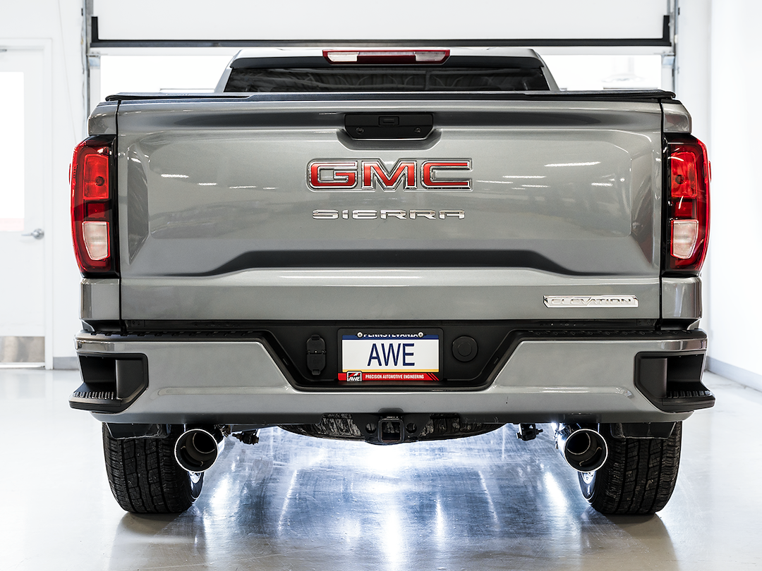 AWE Tuning Exhaust System Kit, 0FG Cat-Back System, Stainless Steel, Without Muffler, Single Exhaust with Dual Exits, Rear Exit – 3015-32205