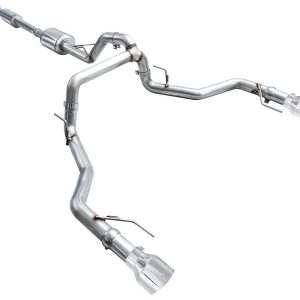 AWE Tuning Exhaust System Kit, 0FG Cat-Back System, Stainless Steel, With Muffler, Single Exhaust with Dual Exits, Rear Exit, Resonated – 3015-32402