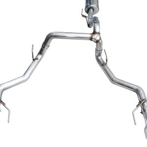 AWE Tuning Exhaust System Kit, 0FG Cat-Back System, Stainless Steel, With Muffler, Single Exhaust with Dual Exits, Rear Exit, Resonated – 3015-32402