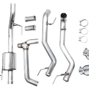 AWE Tuning Exhaust System Kit, 0FG Cat-Back System, Stainless Steel, With Muffler, Single Exhaust with Dual Exits, Rear Exit, Resonated – 3015-32402