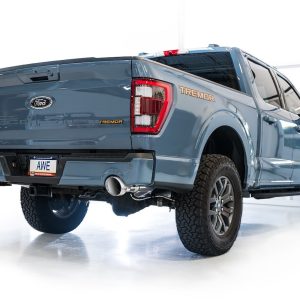 AWE Tuning Exhaust System Kit, 0FG Cat-Back System, Stainless Steel, With Muffler, Single Exhaust with Dual Exits, Rear Exit, Resonated – 3015-32402