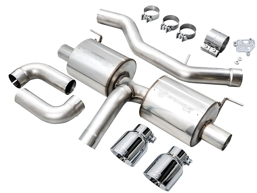 AWE Tuning Exhaust System Kit, Touring Edition Axle-Back System, Stainless Steel, Without Muffler, Single Exhaust with Dual Exits – 3015-32429