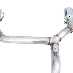 AWE Tuning Exhaust System Kit, 0FG Cat-Back System, T304L Stainless Steel, Without Muffler, Single Exhaust with Dual Exits, Rear Exit – 3015-32456
