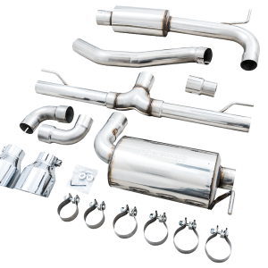 AWE Tuning Exhaust System Kit, Touring Edition Cat-Back System, Stainless Steel, Without Muffler, Single Exhaust with Dual Outlet – 3015-32658