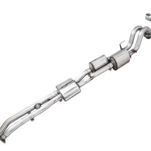 AWE Tuning Exhaust System Kit, 0FG Cat-Back System, Stainless Steel, With Muffler, Dual Exhaust with Dual Outlet, Side Exit – 3015-32826
