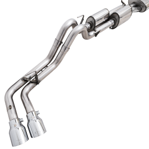 AWE Tuning Exhaust System Kit, 0FG Cat-Back System, Stainless Steel, With Muffler, Dual Exhaust with Dual Outlet, Side Exit – 3015-32826
