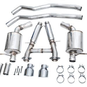 AWE Tuning Exhaust System Kit, Touring Edition Cat-Back System, Stainless Steel, With Muffler, Dual Exhaust with Dual Outlet, Rear Exit – 3015-32952