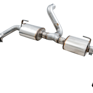 AWE Tuning Exhaust System Kit, Tread Edition Axle-Back System, Stainless Steel, Without Muffler, 3 Inch Pipe Diameter – 3015-33001