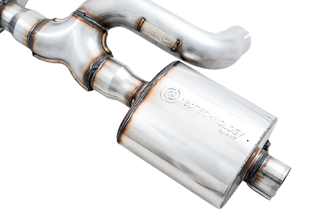 AWE Tuning Exhaust System Kit, Tread Edition Axle-Back System, Stainless Steel, Without Muffler, 3 Inch Pipe Diameter – 3015-33003