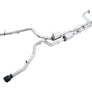 AWE Tuning Exhaust System Kit, 0FG Cat-Back System, T304L Stainless Steel, Without Muffler, Single Exhaust with Dual Exits, Rear Exit – 3015-33005