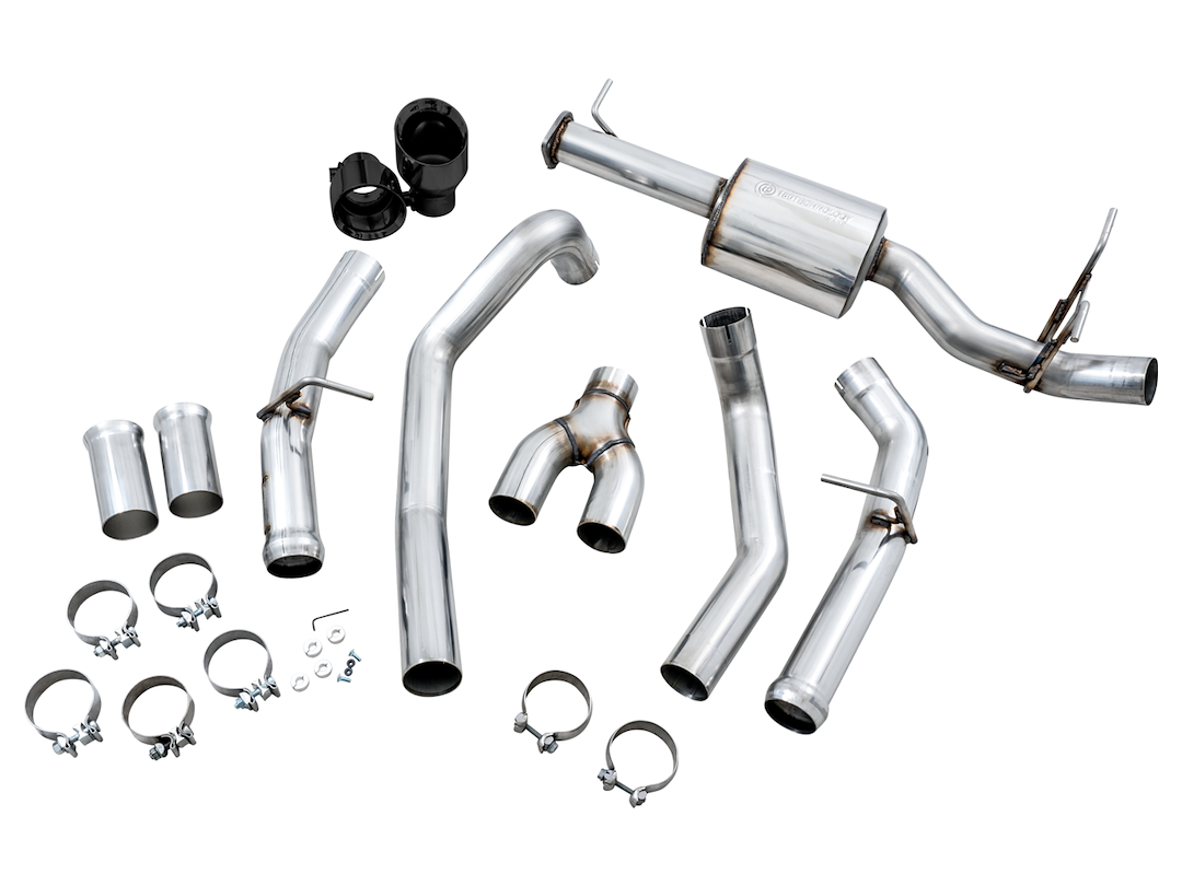 AWE Tuning Exhaust System Kit, 0FG Cat-Back System, T304L Stainless Steel, With Muffler, Single Exhaust with Dual Exits, Rear Exit – 3015-33006
