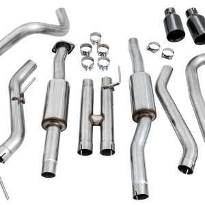 AWE Tuning Exhaust System Kit, 0FG Cat-Back System, Stainless Steel, Without Muffler, Dual Exhaust with Dual Exits, Rear Exit – 3015-33106