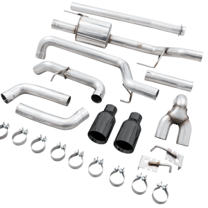 AWE Tuning Exhaust System Kit, 0FG Cat-Back System, Stainless Steel, Without Muffler, Single Exhaust with Dual Outlet, Rear Exit – 3015-33119