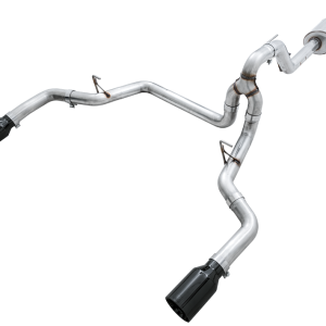 AWE Tuning Exhaust System Kit, 0FG Cat-Back System, T304L Stainless Steel, Without Muffler, Single Exhaust with Dual Exits, Rear Exit – 3015-33120